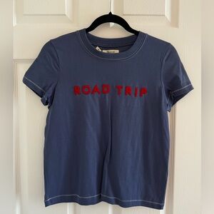 NWT Madewell Blue 'ROAD TRIP' Short Sleeve Tee